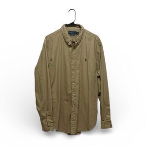 Ralph Lauren Polo Khaki Button Down Shirt Classic Fit Men’s XL Cotton
